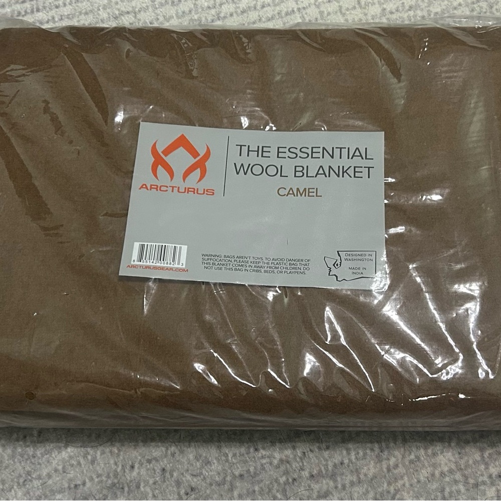 Arcturus The Essential Wool Blanket, 64 x 88 in - Camel - Picture 2 of 3